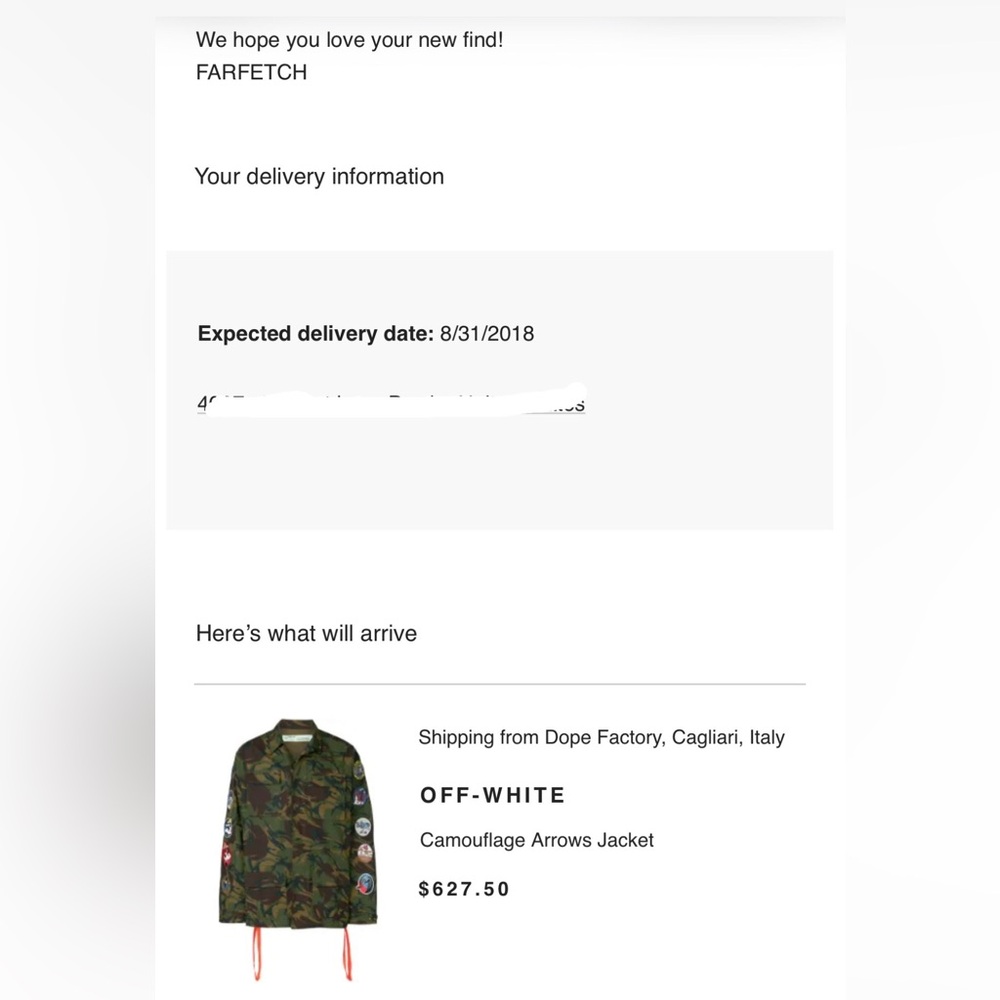 Off-White Camouflage Jacket with Patches and Orange Accents - Picture 12 of 12